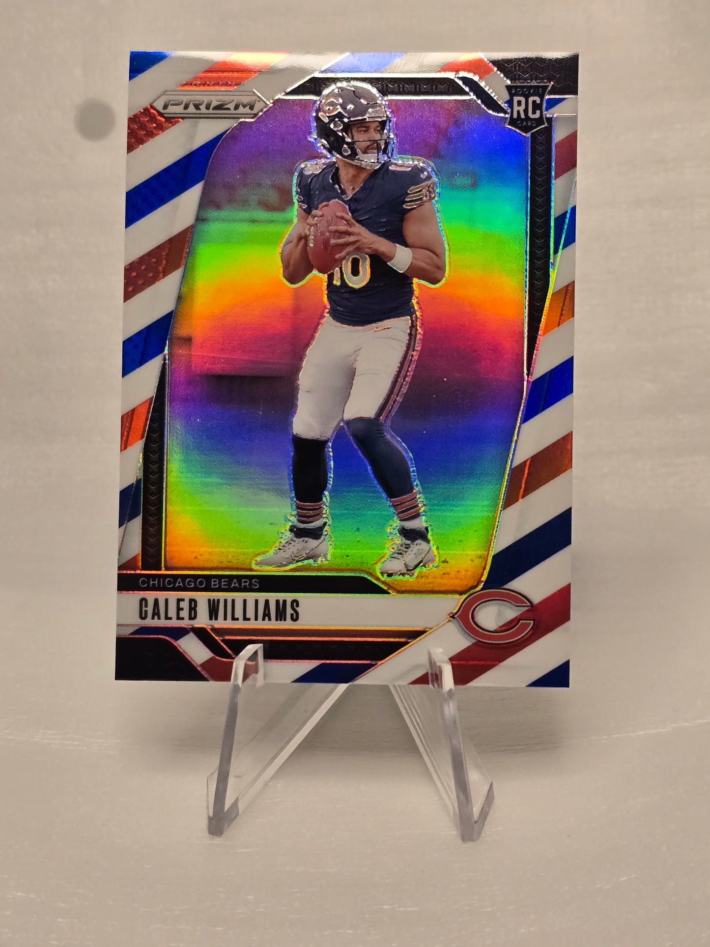 2024 Panini Prizm Caleb Williams Red White & Blue Prizm Rookie RC #301 | Chicago Bears