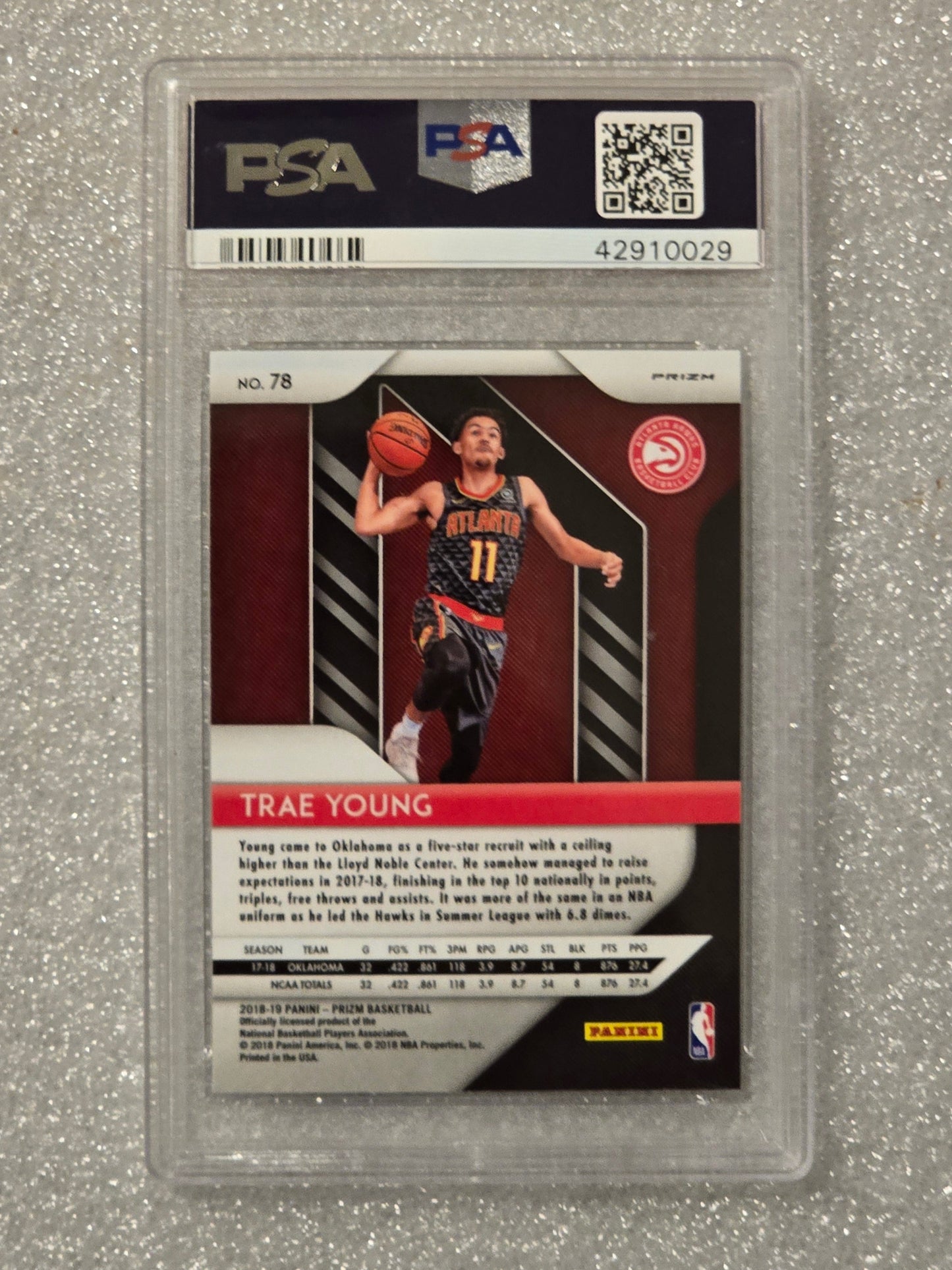 2018 Panini Prizm Trae Young #78 Silver Prizm PSA 10 Rookie RC GEM MINT
