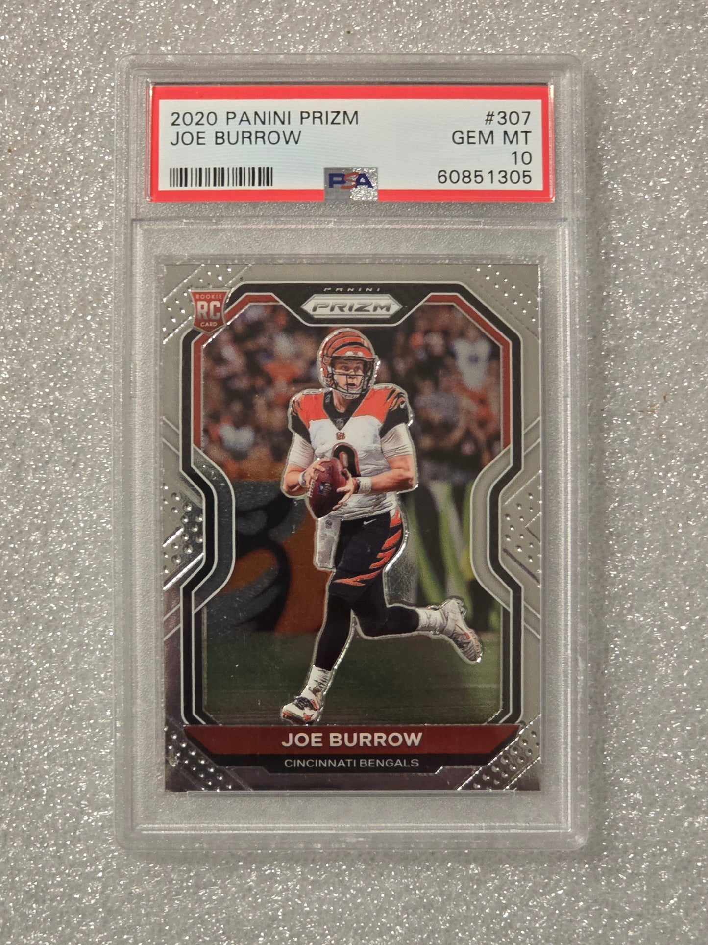 2020 Panini Prizm Joe Burrow #307 Rookie – PSA 10 GEM MINT