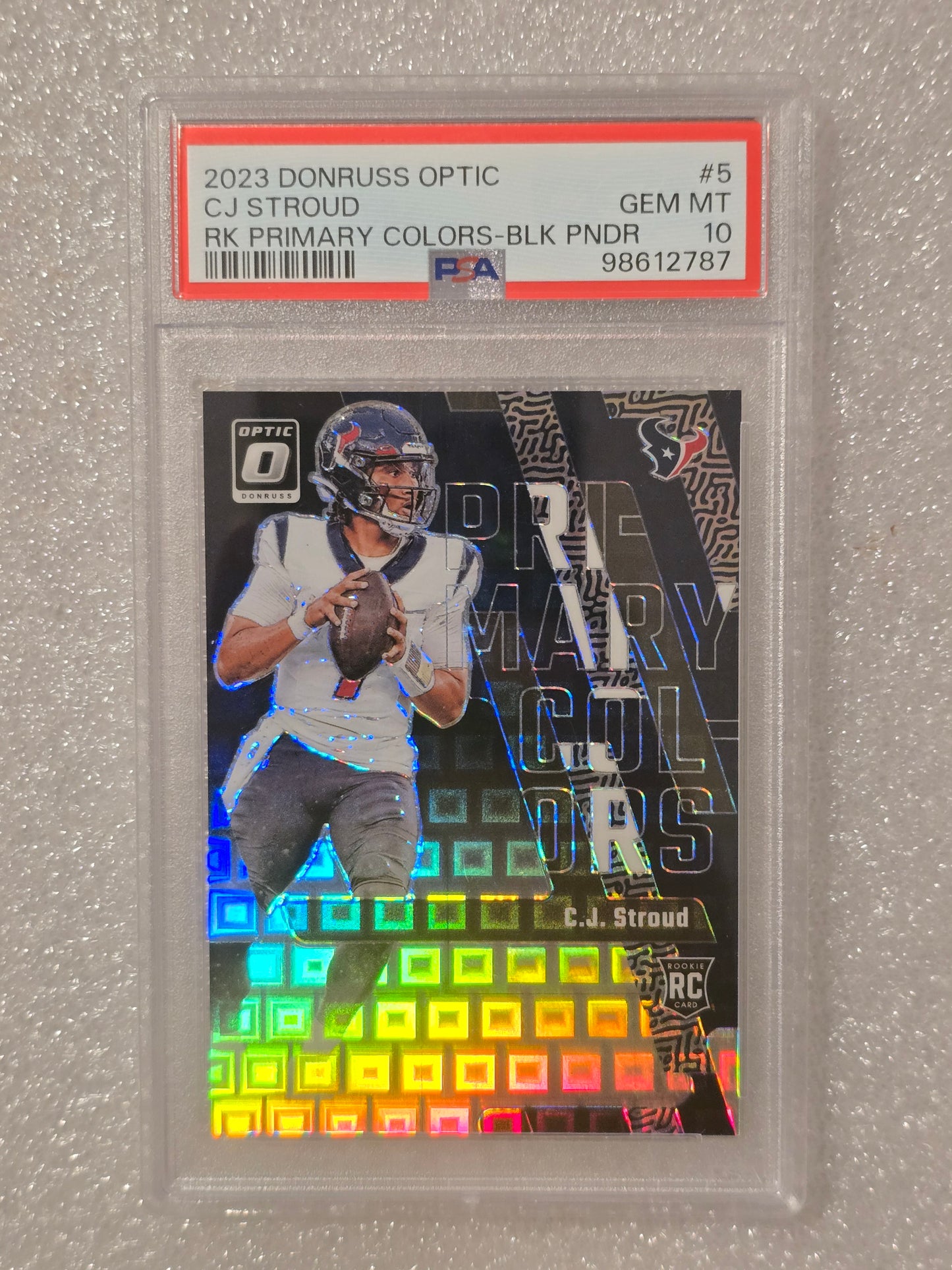 C.J. Stroud 2023 Donruss Optic Rookie Primary Colors Black Pandora #02/25 PSA 10