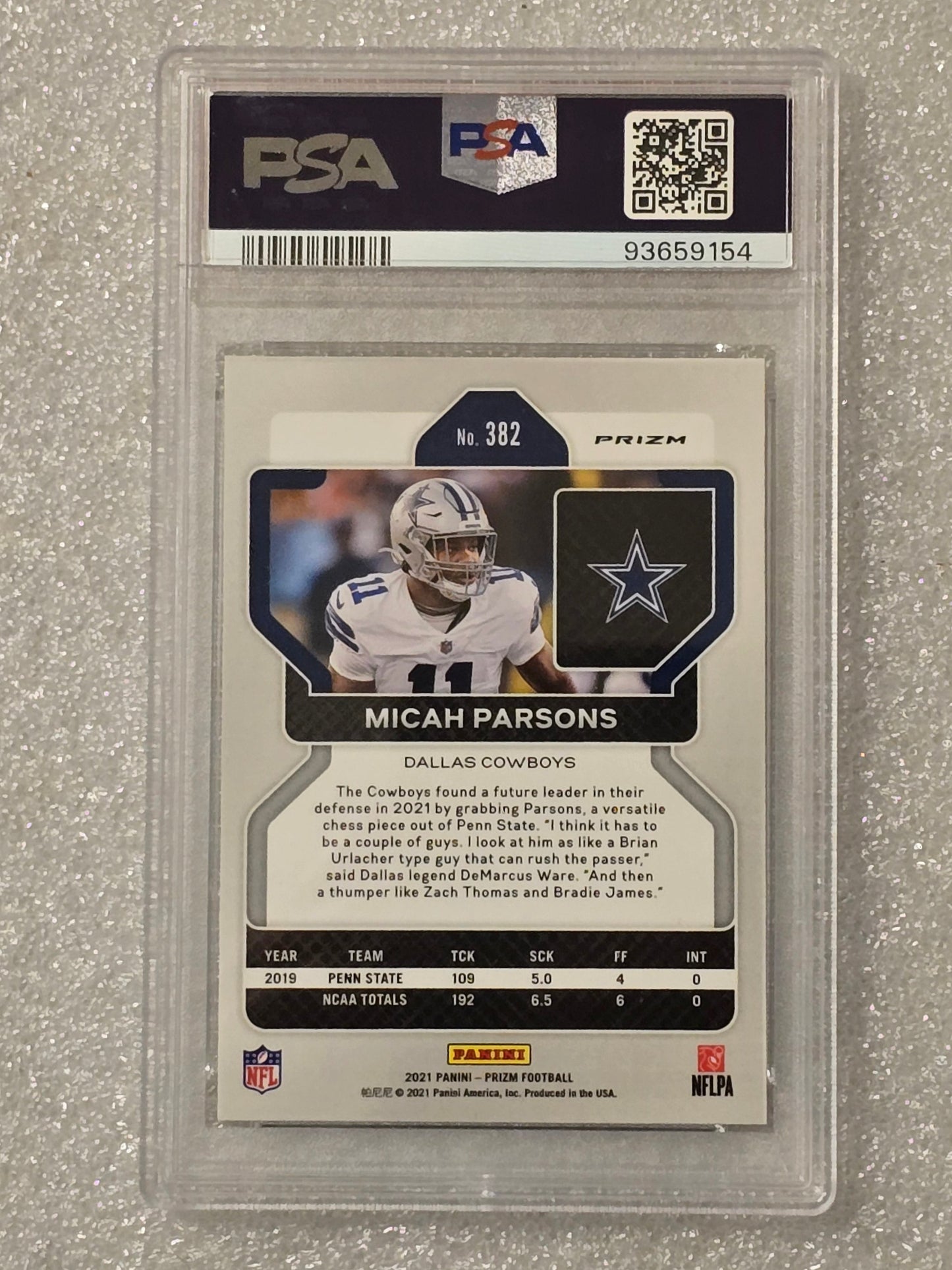 2021 Prizm Micah Parsons Silver Prizm – PSA 9