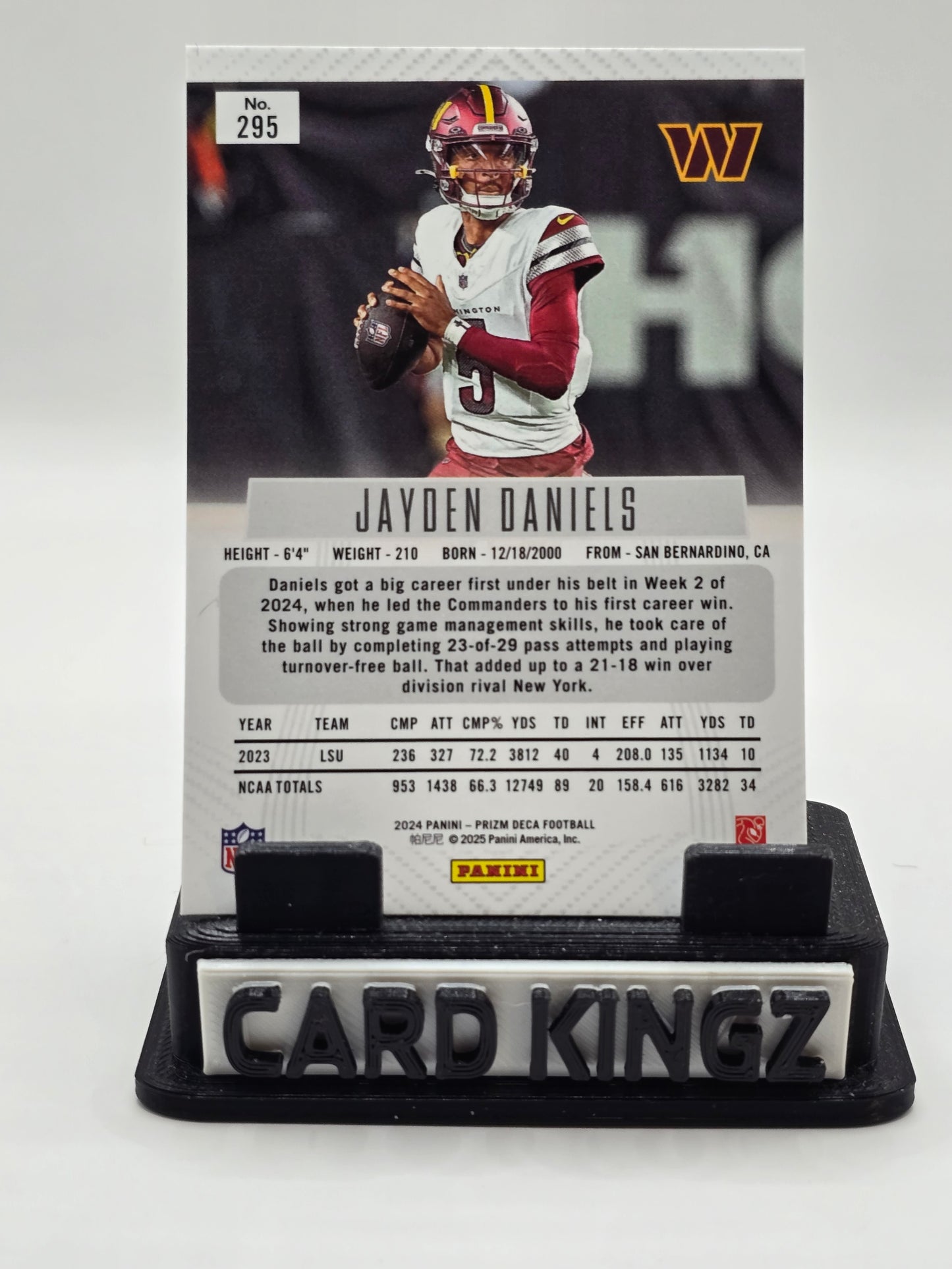 2024 Panini Prizm Jayden Daniels Rookie Card RC #347 Prizm Commanders