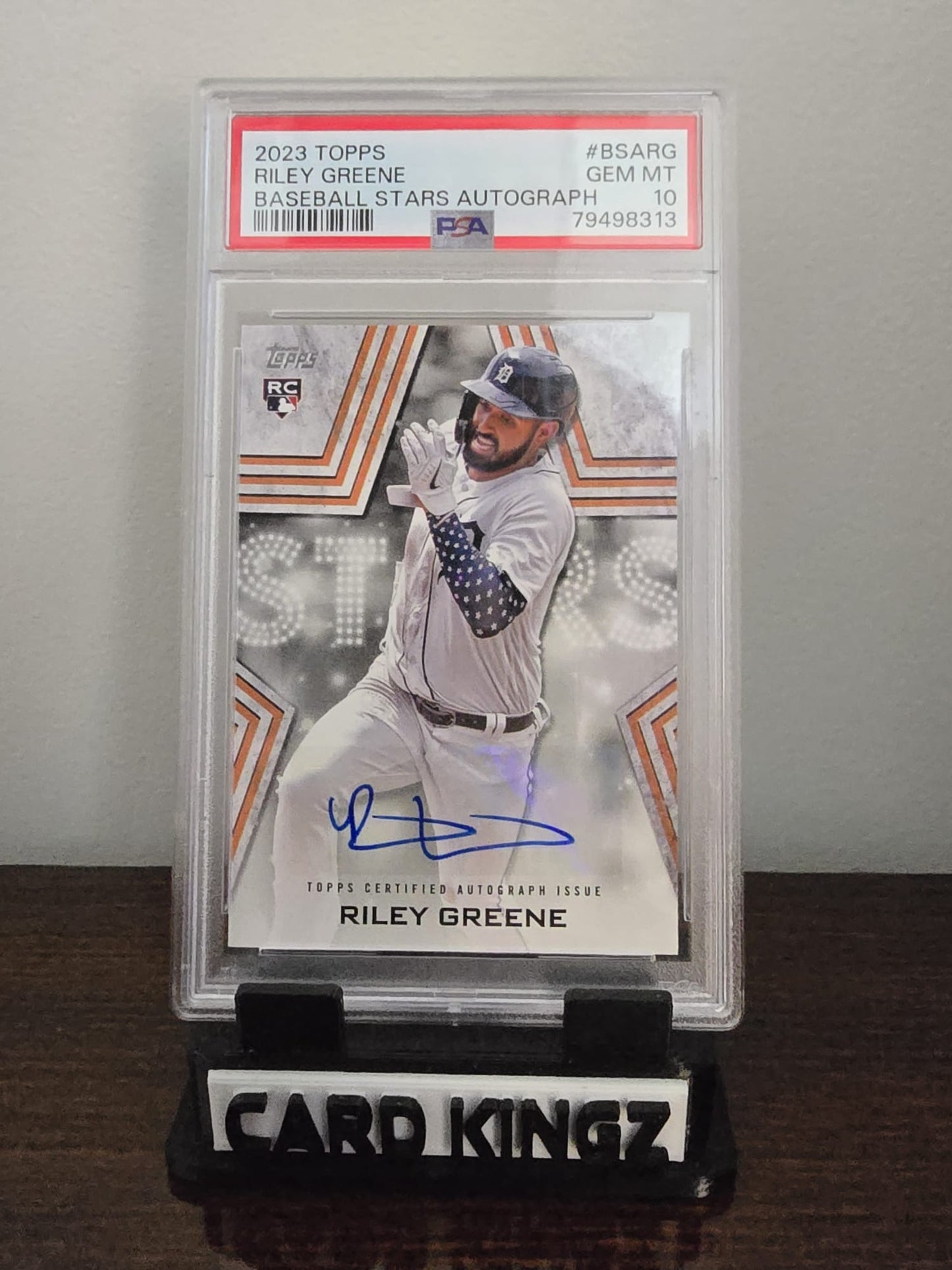 2023 Topps Baseball Stars Autograph Rookie Card of Riley Greene PSA 10