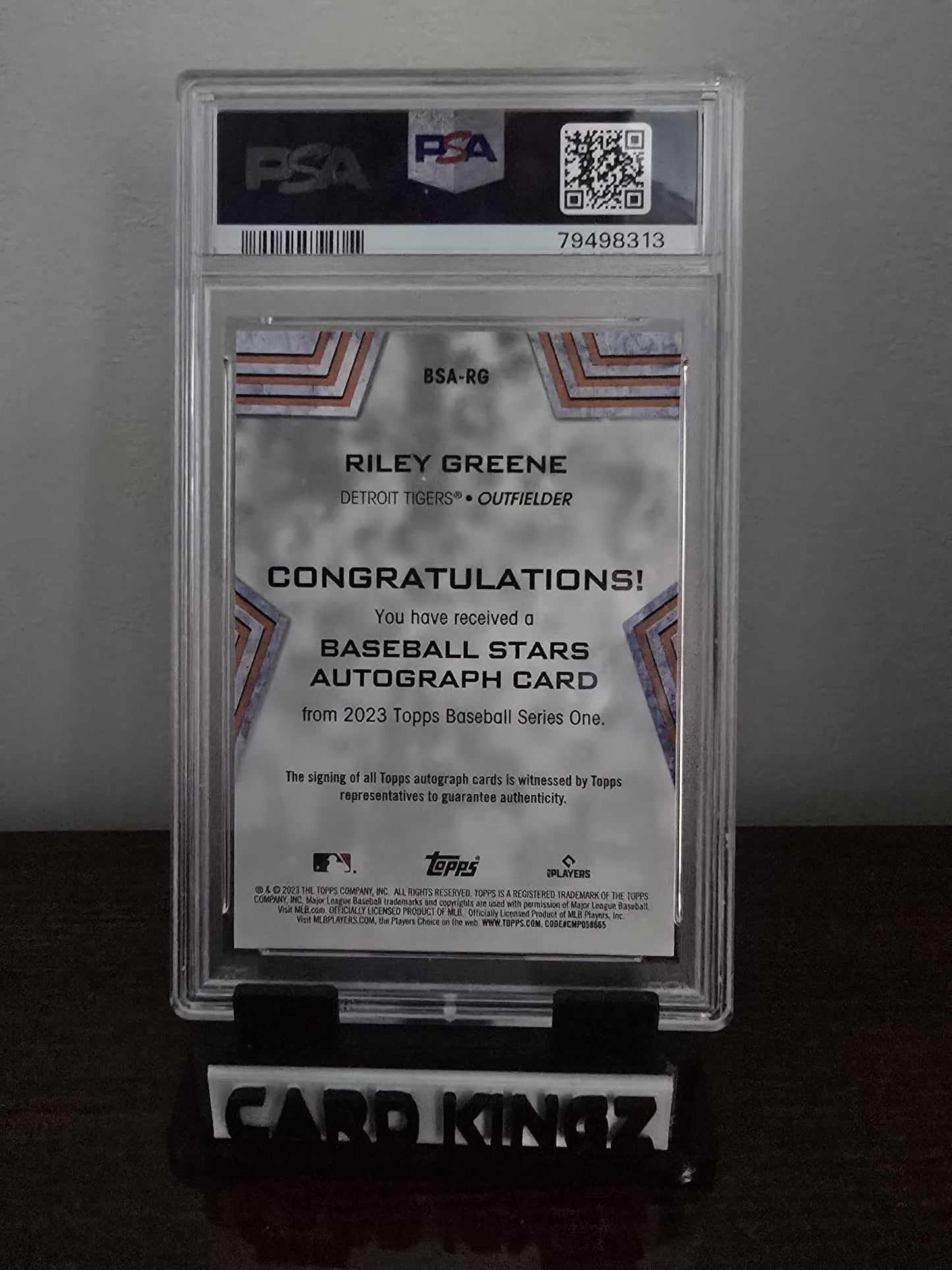 2023 Topps Baseball Stars Autograph Rookie Card of Riley Greene PSA 10