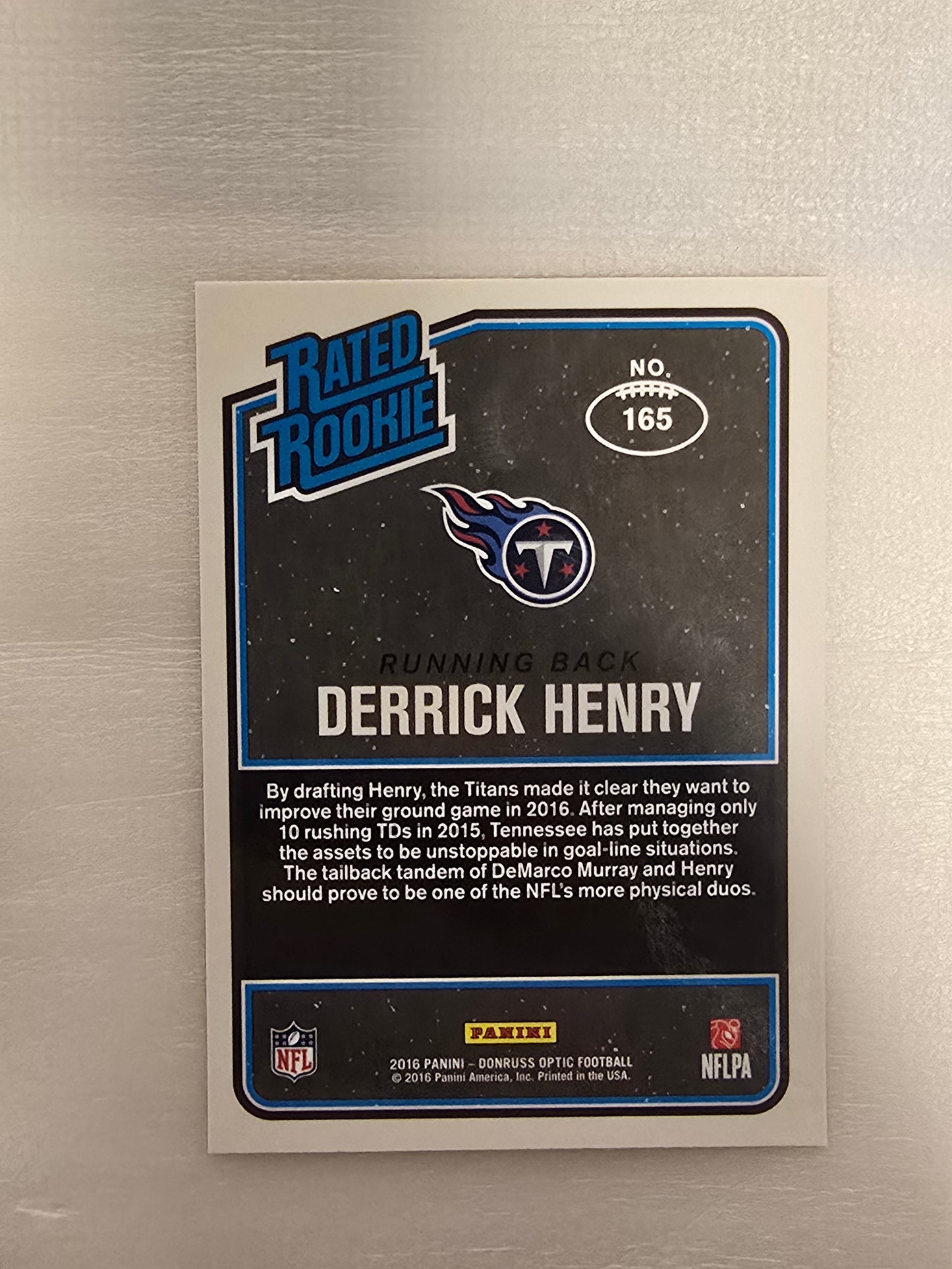 Derrick Henry 2016 Optic #165 Red & Yellow Rookie