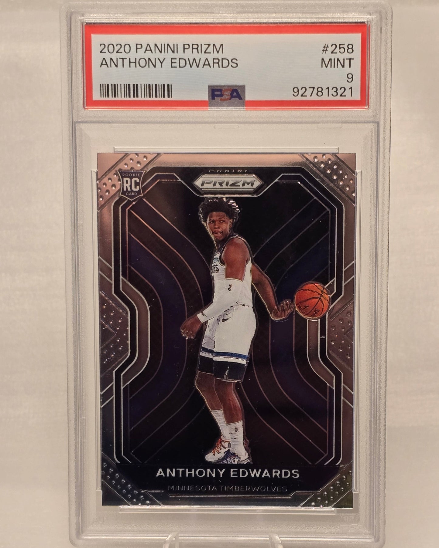 2020 Panini Prizm Anthony Edwards Rookie RC #258 PSA 9
