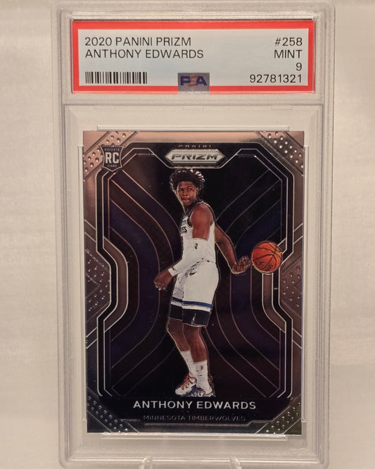 2020 Panini Prizm Anthony Edwards Rookie RC #258 PSA 9