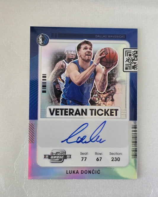 2021-22 Panini Contenders Optic Luka Dončić Veteran Ticket Auto
