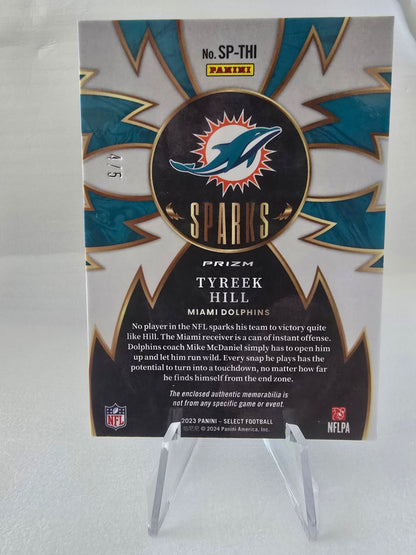 2023 Panini Select Tyreek Hill Sparks Patch Card - Dolphins - SP #4/5