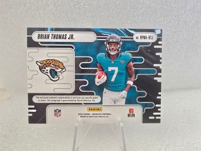 2024 Panini Absolute Football Rookie Premiere Materials Auto card of Brian Thomas Jr.
