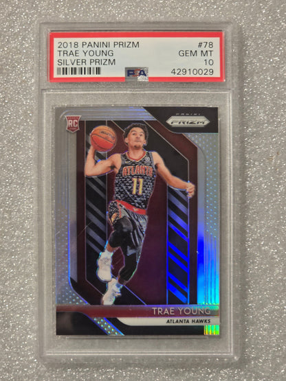 2018 Panini Prizm Trae Young #78 Silver Prizm PSA 10 Rookie RC GEM MINT