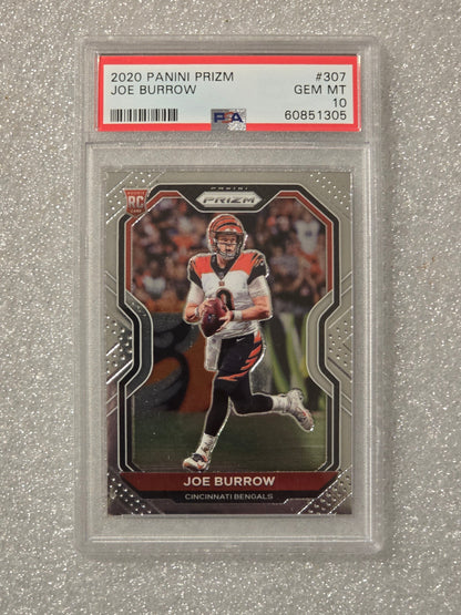 2020 Panini Prizm Joe Burrow #307 Rookie – PSA 10 GEM MINT