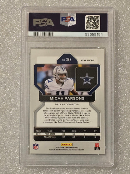 2021 Prizm Micah Parsons Silver Prizm – PSA 9