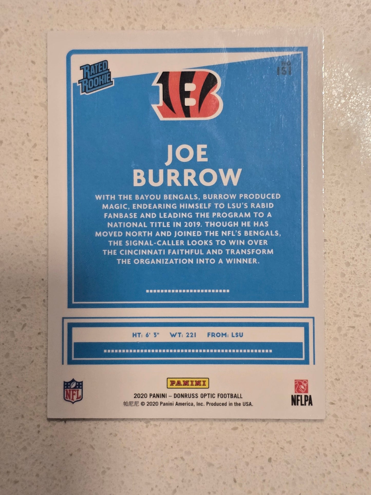 2020 Donruss Optic "Rated Rookie" Joe Burrow