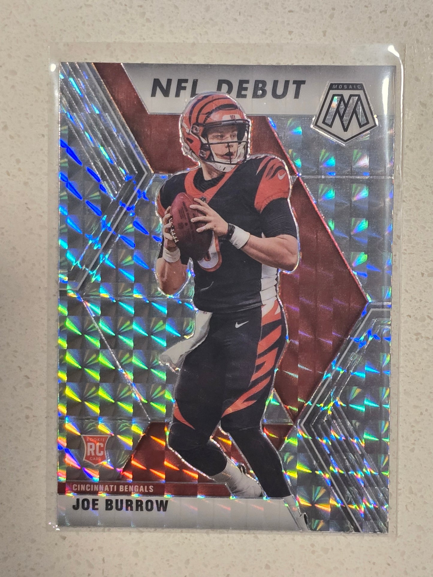 2020 Panini Mosaic "NFL Debut" Joe Burrow Silver Prizm (Mosaic Parallel)