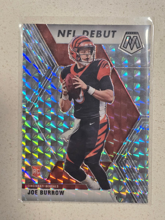 2020 Panini Mosaic "NFL Debut" Joe Burrow Silver Prizm (Mosaic Parallel)