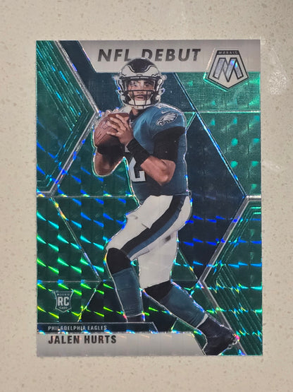 2020 Panini Mosaic NFL Debut Jalen Hurts Green Mosaic Prizm RC