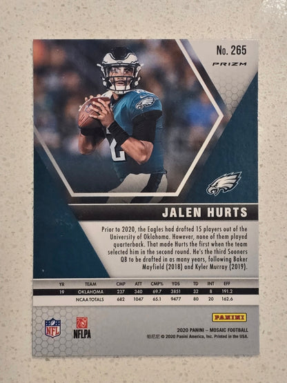 2020 Panini Mosaic NFL Debut Jalen Hurts Green Mosaic Prizm RC