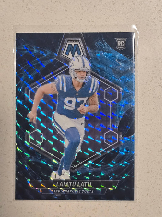 2024 Panini Mosaic Silver Mosaic Prizm Rookie Card of Laiatu Latu