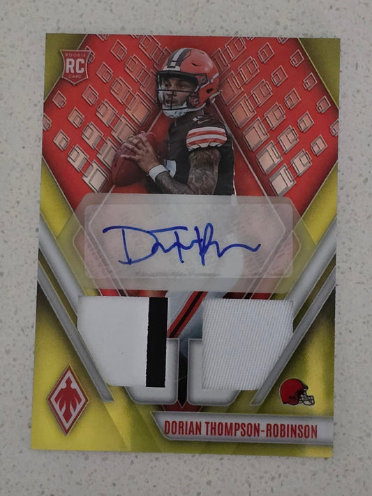 Dorian Thompson-Robinson 2023 Panini Phoenix Rookie Auto Duel Jersey Patch