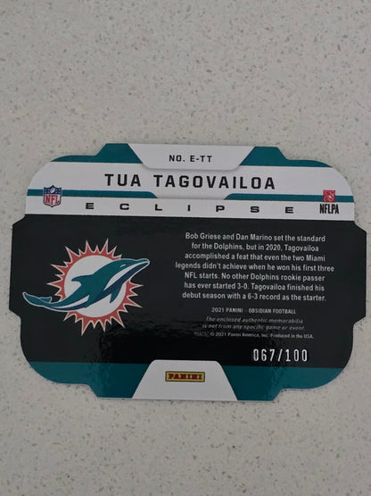 2021 Panini Obsidian Eclipse Memorabilia Tua Tagovailoa Patch Card