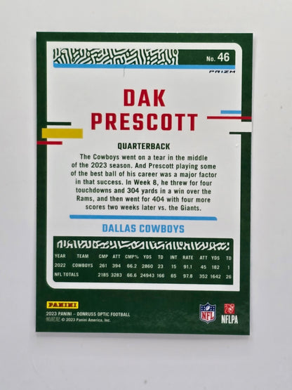 2023 Donruss Optic Football Dak Prescott Stars Prizm Color Match Logo Match #46