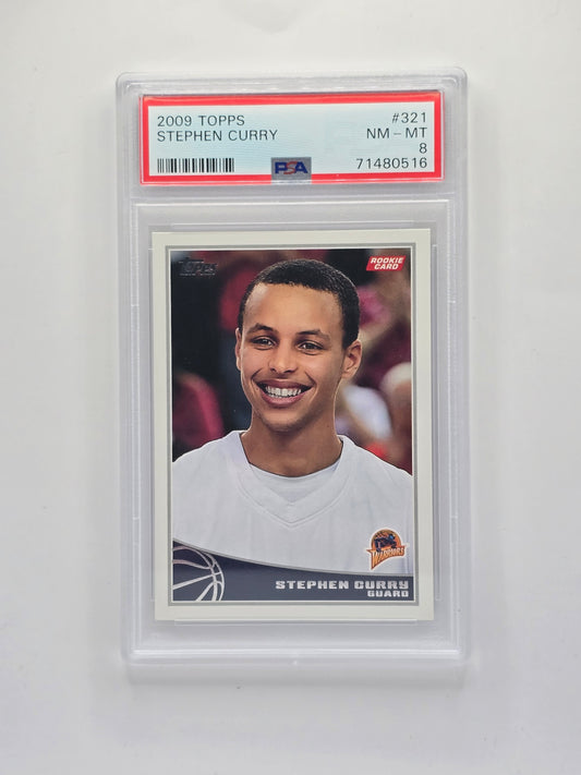 2009 Topps Stephen Curry Rookie Card #321 – PSA 8 NM‑MT