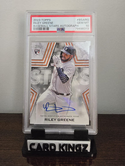 2023 Topps Baseball Stars Autograph Rookie Card of Riley Greene PSA 10