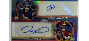 Jayden Daniels / Caleb Williams #DA-QB 2024 Topps Chrome Dual Autograph Jayden Daniels / Caleb Williams #DA-QB Football Cards 2024 Topps Chrome Dual Autograph