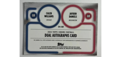 Jayden Daniels / Caleb Williams #DA-QB 2024 Topps Chrome Dual Autograph Jayden Daniels / Caleb Williams #DA-QB Football Cards 2024 Topps Chrome Dual Autograph